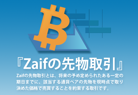 『Zaifの先物取引』先物取引とは将来の予め定められたある一定の期日までに、該当する通貨ペアの先物を現時点で取り決めた価格で売買することを約束する取引です。
